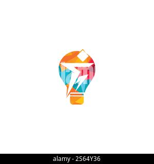 Fit Idea Logo Template Design. Man Fitness with bulb logo design. Stock Vector