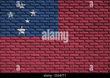 Samoa flag is painted onto an old brick wall Stock Photo - Alamy