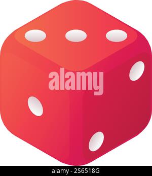 Casino dice icon. Isometric of casino dice vector icon for web design isolated on white background. Casino dice icon, isometric style Stock Vector
