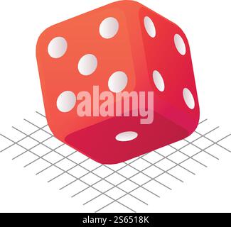 Dice position icon. Isometric of dice position vector icon for web design isolated on white background. Dice position icon, isometric style Stock Vector