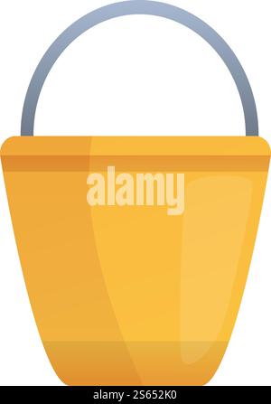 Metal bucket icon. Cartoon of metal bucket vector icon for web design isolated on white background. Metal bucket icon, cartoon style Stock Vector