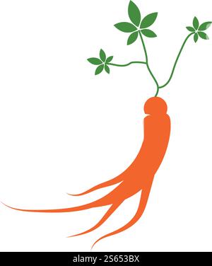Ginseng Wave Logo Template vector symbol nature Stock Vector