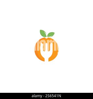 Healthy food logo design. Diet and weight loss concept. Stock Vector