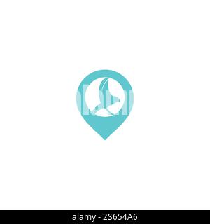 Bird pin vector logo design. Stock Vector