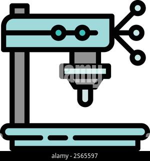 Factory drilling machine icon. Outline factory drilling machine vector icon for web design isolated on white background. Factory drilling machine icon, outline style Stock Vector