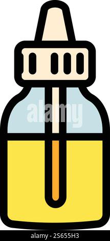 Liquid small bottle vape icon. Outline liquid small bottle vape vector icon for web design isolated on white background. Liquid small bottle vape icon, outline style Stock Vector