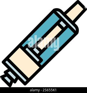Electronic cigarette cartridge icon. Outline electronic cigarette cartridge vector icon for web design isolated on white background. Electronic cigarette cartridge icon, outline style Stock Vector
