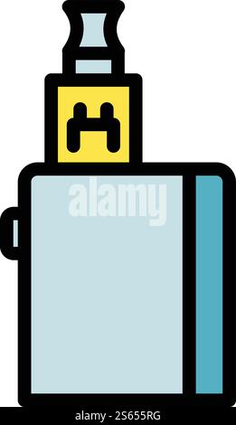 Shop vape icon. Outline shop vape vector icon for web design isolated on white background. Shop vape icon, outline style Stock Vector