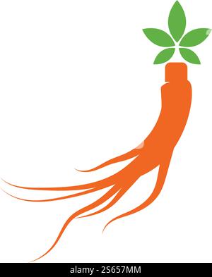 Ginseng Wave Logo Template vector symbol nature Stock Vector