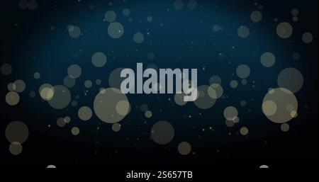 Image of grey light spots falling over dark blue background Stock Photo