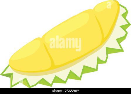 Piece durian fruit icon. Isometric of piece durian fruit vector icon for web design isolated on white background. Piece durian fruit icon, isometric style Stock Vector