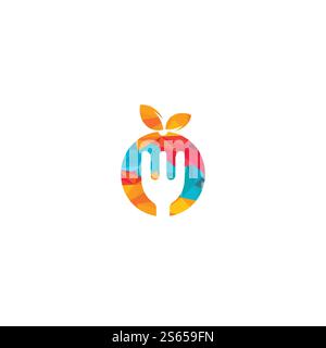 Healthy food logo design. Diet and weight loss concept. Stock Vector