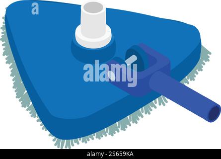 Clean pool brush icon. Isometric of clean pool brush vector icon for web design isolated on white background. Clean pool brush icon, isometric style Stock Vector