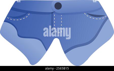 Jeans girl shorts icon. Cartoon of jeans girl shorts vector icon for web design isolated on white background. Jeans girl shorts icon, cartoon style Stock Vector