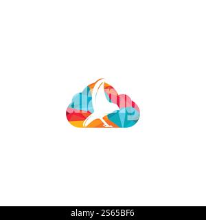 Cloud Bird Freedom Logo Template. Stock Vector