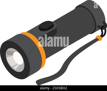 Toy flashlight icon. Isometric of toy flashlight vector icon for web design isolated on white background. Toy flashlight icon, isometric style Stock Vector