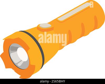 Flashlight icon. Isometric of flashlight vector icon for web design isolated on white background. Flashlight icon, isometric style Stock Vector