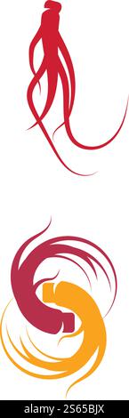 Ginseng Wave Logo Template vector symbol nature Stock Vector