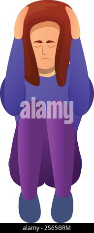 Hurt woman icon. Cartoon of hurt woman vector icon for web design isolated on white background. Hurt woman icon, cartoon style Stock Vector