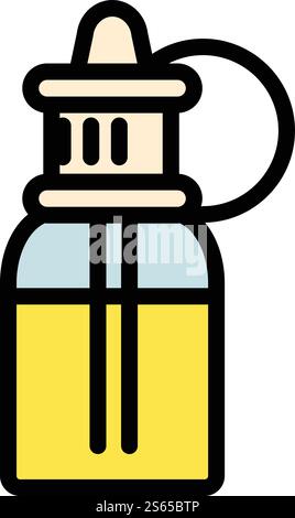Electronic cigarette bottle liquid icon. Outline electronic cigarette bottle liquid vector icon for web design isolated on white background. Electronic cigarette bottle liquid icon, outline style Stock Vector