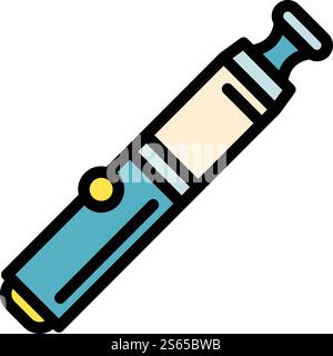 Vape cigarette icon. Outline vape cigarette vector icon for web design isolated on white background. Vape cigarette icon, outline style Stock Vector