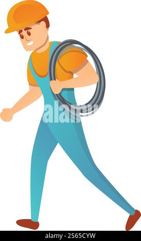 Lineman and wire icon. Cartoon of lineman and wire vector icon for web ...