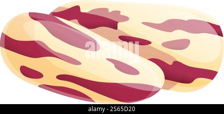 Colorful kidney beans icon. Cartoon of colorful kidney beans vector icon for web design isolated on white background. Colorful kidney beans icon, cartoon style Stock Vector