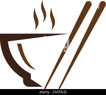 Noodle bowl logo  design vector ilustration template Stock Vector
