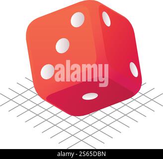 Side dice icon. Isometric of side dice vector icon for web design isolated on white background. Side dice icon, isometric style Stock Vector