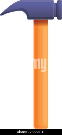 Hammer for folding icon. Cartoon of hammer for folding vector icon for web design isolated on white background. Hammer for folding icon, cartoon style Stock Vector