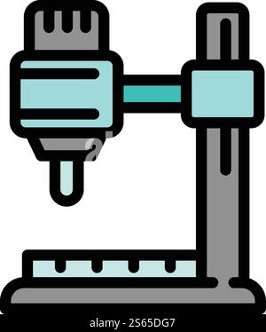 Drilling machine icon. Outline drilling machine vector icon for web design isolated on white background. Drilling machine icon, outline style Stock Vector