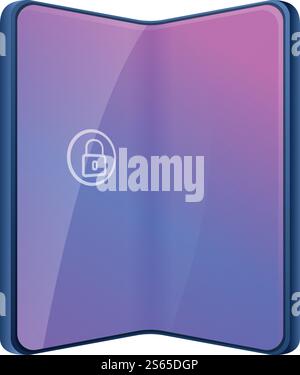 Foldable mobile phone icon. Cartoon of foldable mobile phone vector icon for web design isolated on white background. Foldable mobile phone icon, cartoon style Stock Vector