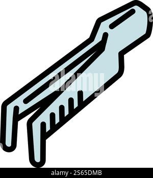 Electronic cigarette pliers icon. Outline electronic cigarette pliers vector icon for web design isolated on white background. Electronic cigarette pliers icon, outline style Stock Vector