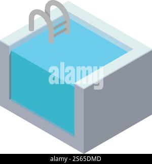 Home pool icon. Isometric of home pool vector icon for web design isolated on white background. Home pool icon, isometric style Stock Vector