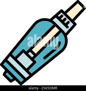 E cigarette flavor cartridge icon. Outline e cigarette flavor cartridge vector icon for web design isolated on white background. E cigarette flavor cartridge icon, outline style Stock Vector