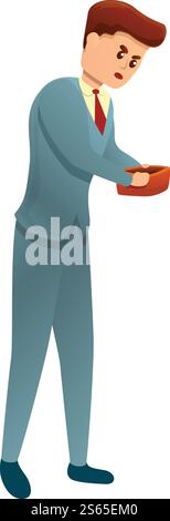 Bankrupt empty wallet icon. Cartoon of bankrupt empty wallet vector icon for web design isolated on white background. Bankrupt empty wallet icon, cartoon style Stock Vector