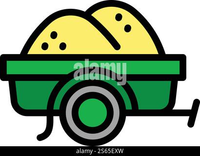 Car farm trailer icon. Outline car farm trailer vector icon for web design isolated on white background. Car farm trailer icon, outline style Stock Vector
