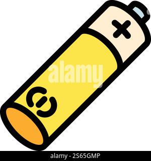 Electronic cigarette battery icon. Outline electronic cigarette battery vector icon for web design isolated on white background. Electronic cigarette battery icon, outline style Stock Vector