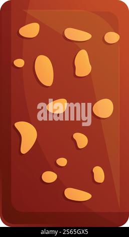 Chocolate nut biscuit icon. Cartoon of chocolate nut biscuit vector icon for web design isolated on white background. Chocolate nut biscuit icon, cartoon style Stock Vector