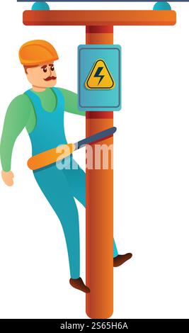 Electric maintenance icon. Cartoon of electric maintenance vector icon for web design isolated on white background. Electric maintenance icon, cartoon style Stock Vector