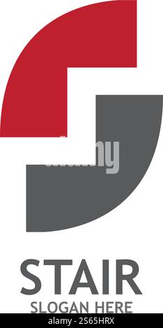 S initial stair logo vector template Stock Vector