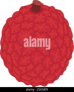 Tropical lychee icon. Isometric of tropical lychee vector icon for web design isolated on white background. Tropical lychee icon, isometric style Stock Vector