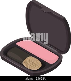 Color cheek blush icon. Isometric of color cheek blush vector icon for web design isolated on white background. Face cheek blusher icon, isometric style Stock Vector