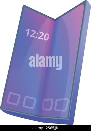 Foldable screen icon. Cartoon of foldable screen vector icon for web design isolated on white background. Foldable screen icon, cartoon style Stock Vector