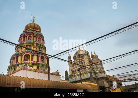 Architecture at the famous and beautiful Khandoba temple at Jejuri, India Stock Photo