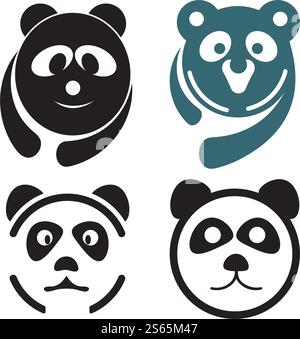Panda ilustration logo vector icon template Stock Vector