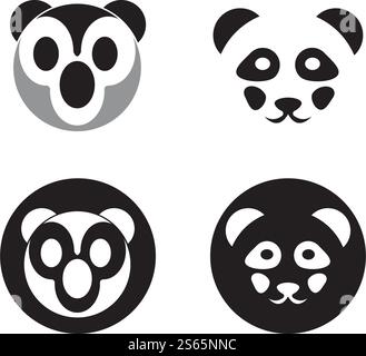 Panda ilustration logo vector icon template Stock Vector