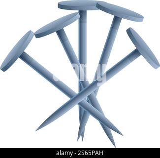 Metal nails icon. Cartoon of metal nails vector icon for web design isolated on white background. Metal nails icon, cartoon style Stock Vector