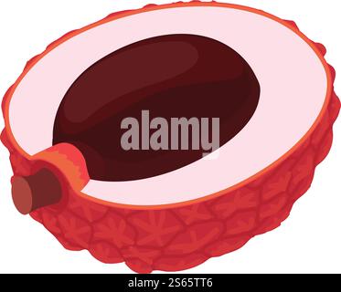 Fresh lychee icon. Isometric of fresh lychee vector icon for web design isolated on white background. Fresh lychee icon, isometric style Stock Vector
