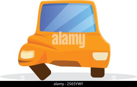 Car side accident icon. Cartoon of car side accident vector icon for web design isolated on white background. Car side accident icon, cartoon style Stock Vector